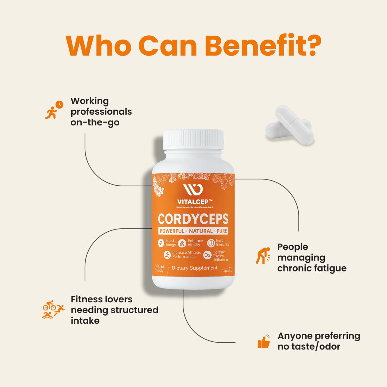 Cordyceps Capsules (60 capsules - 500mg each)