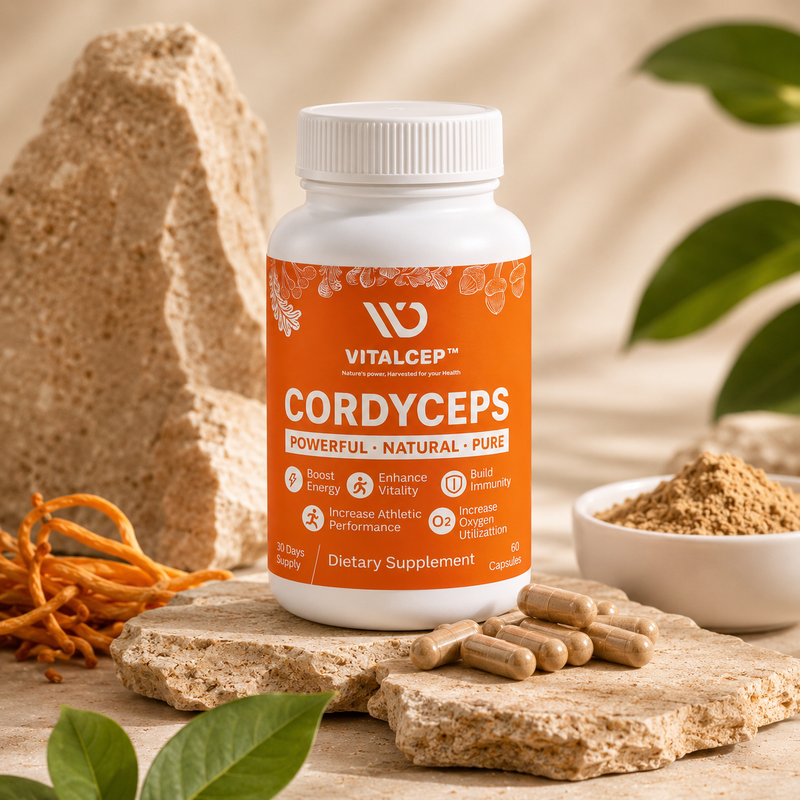 Cordyceps Militaris Capsules (Keedajadi) | 500mg | 60 Caps | Lab-Tested | Vitalcep