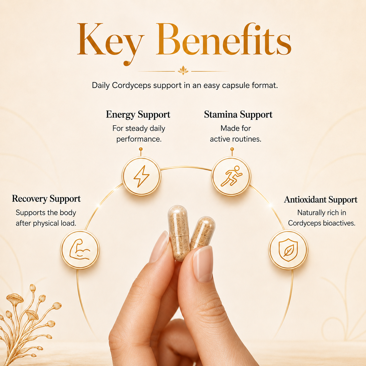 Cordyceps Militaris Capsules (Keedajadi) | 500mg | 60 Caps | Lab-Tested | Vitalcep