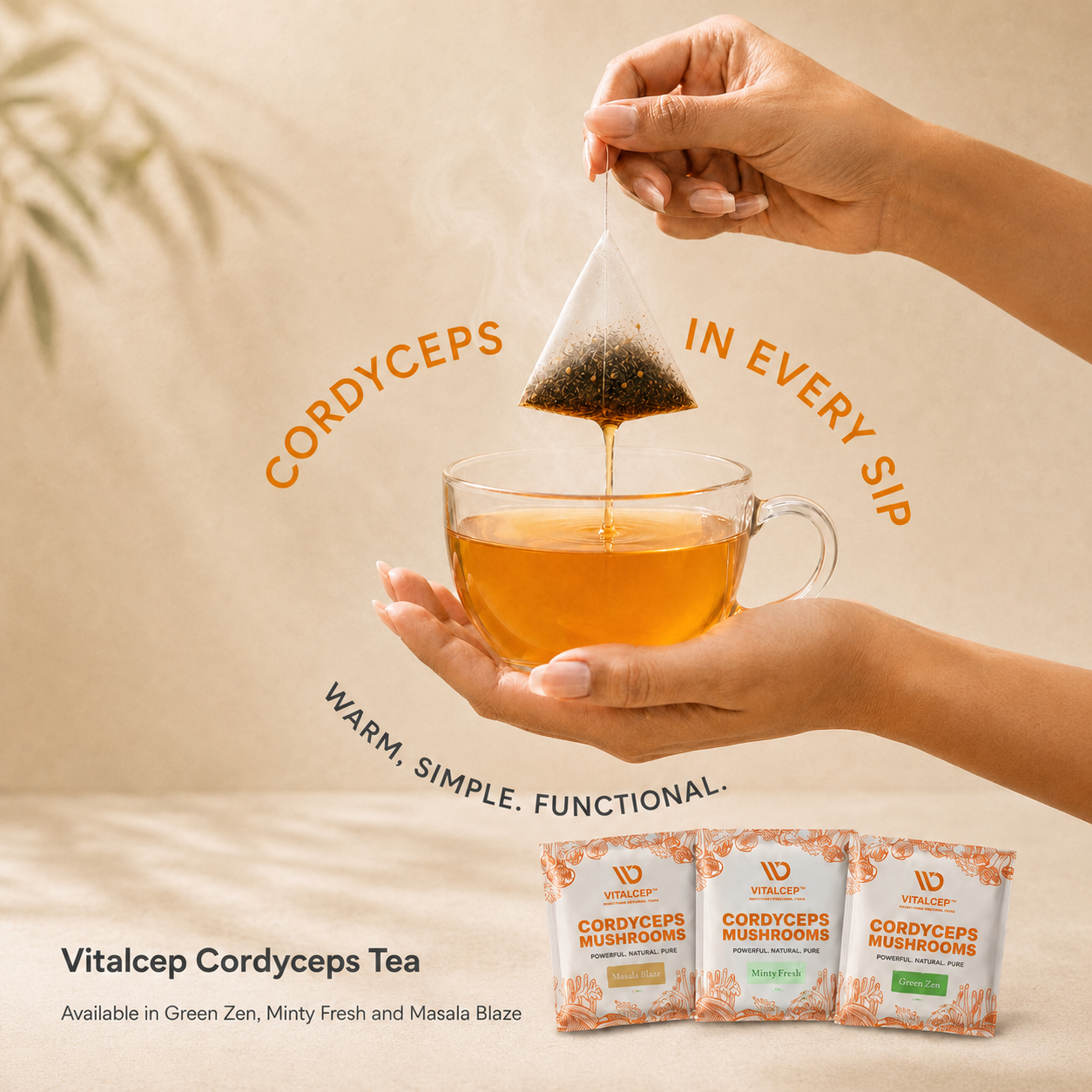 Green Zen | Cordycep Infused Green Tea (Whole Leaf) | 15 Sachets